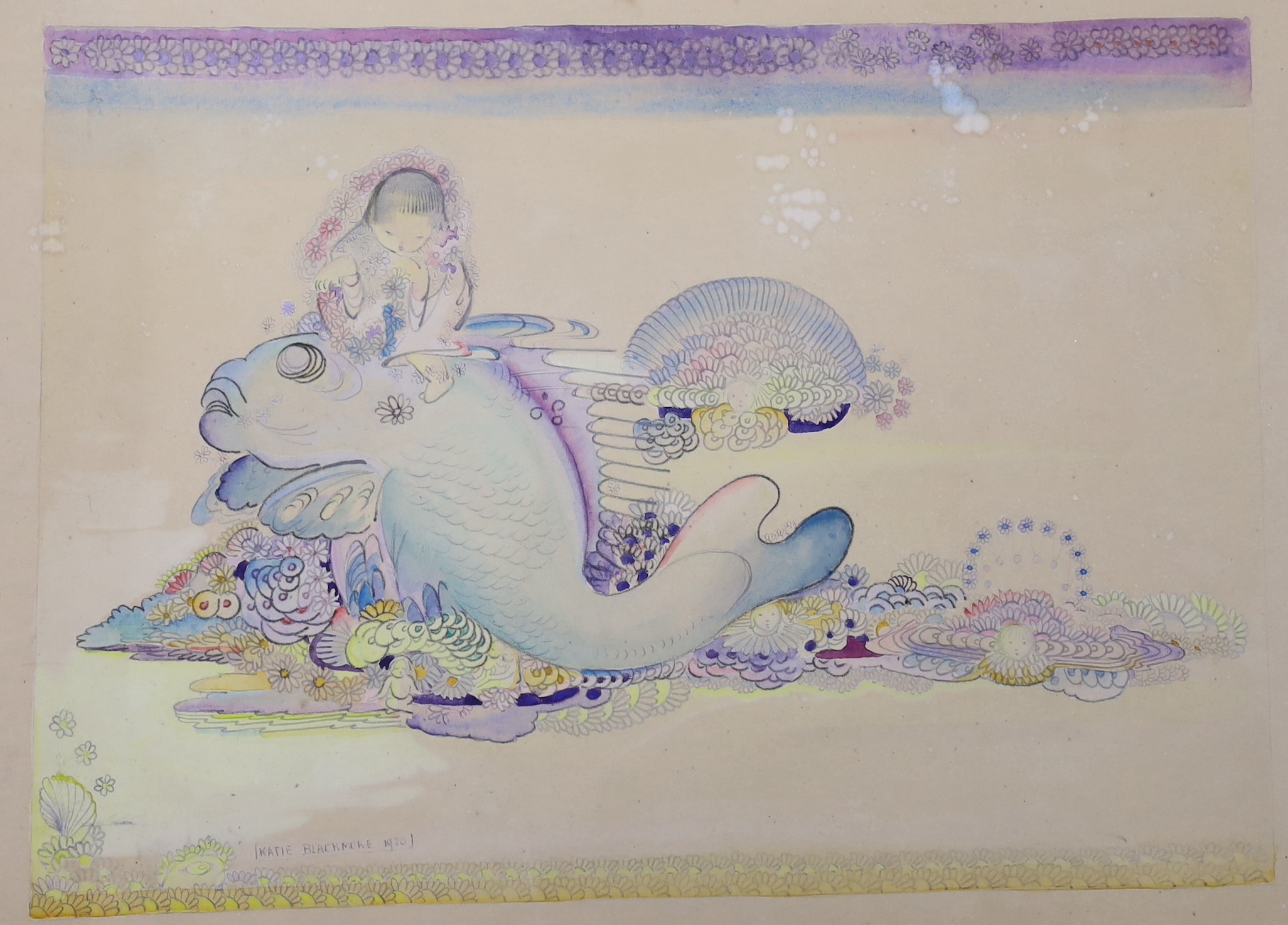 Katie Blackmore (1890-1957) Children's illustration, Underwater Garden overall 12 x 15.75in., unframed